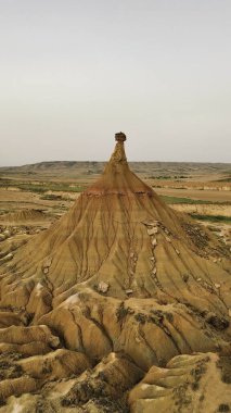 İnsansız hava aracı fotoğraf bardenas gerçekten İspanya Avrupa 'da