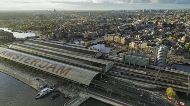 İnsansız hava aracı fotoğrafı Amsterdam Hollanda Avrupa