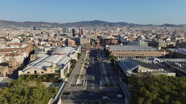 Drone Foto Barcelona Spanje Europa — Stockfoto