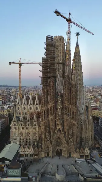 Drone Photo Sagrada Familia Barcelona Espagne Europe — Photo