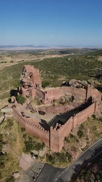 Drone Photo Peracense Castle Castillo Peracense Spain Europe — Stock Photo, Image