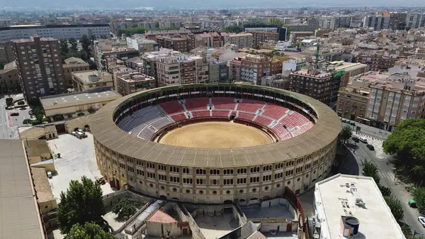 İnsansız hava aracı fotoğrafı Murcia Bullring, Plaza de Toros de Murcia İspanya Avrupa