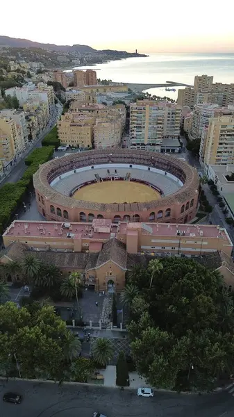 Drone Photo Malaga Bullring Plaza Toros Malagueta Malaga Espagne Europe — Photo