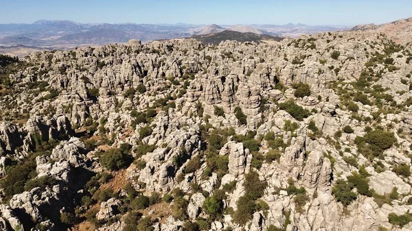 Drone Photo Natural Park Torcal Antequera Paraje Natural Torcal Antequera — Stock Photo, Image