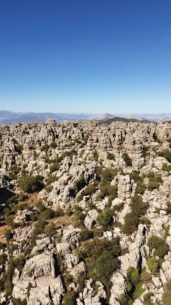 Drone Foto Parco Naturale Torcal Antequera Paraje Natural Torcal Antequera — Foto Stock