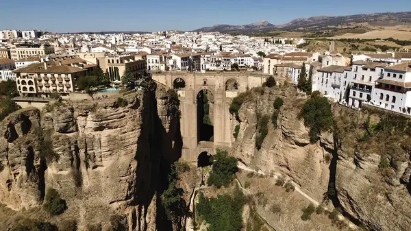 Drone Foto Puente Nuevo Ronda Spanje Europa — Stockfoto