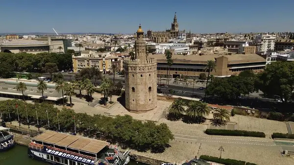 Drone Foto Torre Del Oro Sevilla Spanje Europa — Stockfoto