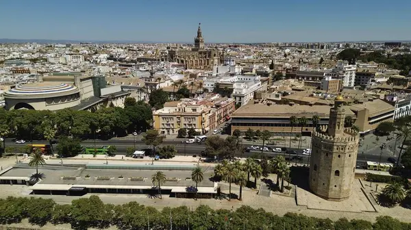 Drone Zdjęcie Sevilla Hiszpanka Europa — Zdjęcie stockowe