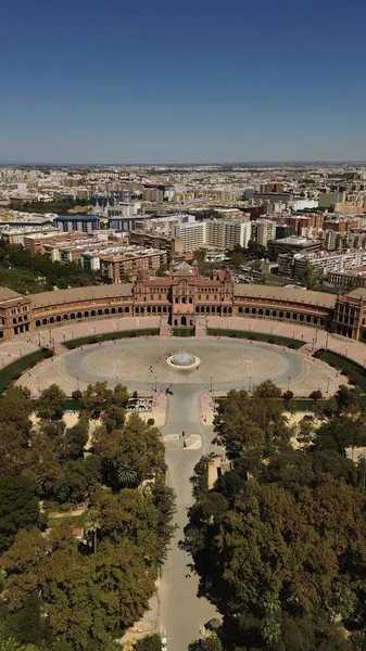 Drone Foto Plaza Espana Sevilla Spanje Europa — Stockfoto
