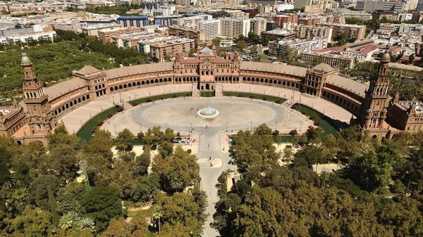 Drone Foto Plaza Espana Sevilla Espanha — Fotografia de Stock