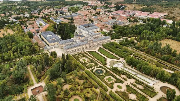 Drone Foto Koninklijk Paleis Van Granja San Ildefonso Palacio Real — Stockfoto