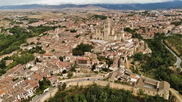 Drohnenfoto Segovia Spanien Europa — Stockfoto