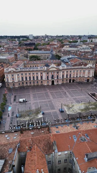 Drone Foto Capitole Square Place Capitole Toulouse França Europa — Fotografia de Stock