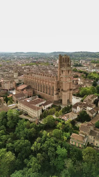 Nsansız Hava Aracı Fotoğrafı Sainte Cecile Katedrali Katedrali Sainte Cecile — Stok fotoğraf