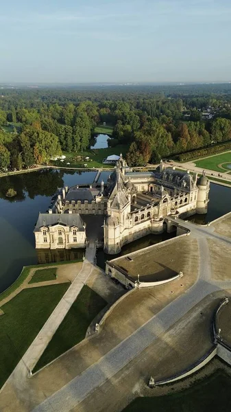 Drone Photo Chantilly Castle Chateau Chantilly France Europe — Stock Photo, Image