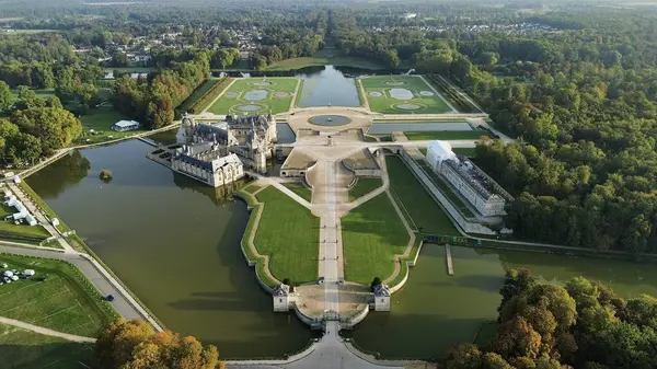Drone Foto Chantilly Castillo Chateau Chantilly France Europe —  Fotos de Stock