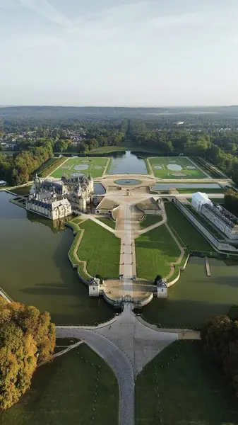 Drone Photo Chantilly Castle Chateau Chantilly France Europe — Stock Photo, Image