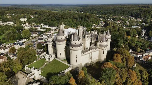 Drone Photo Pierrefonds Castle Chateau Pierrefonds France Europe — Stock Photo, Image