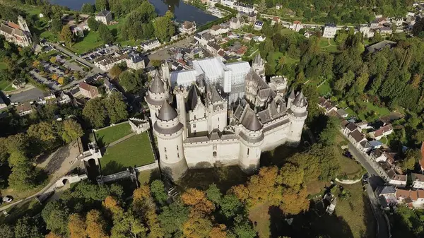 Drone Foto Castello Pierrefonds Chateau Pierrefonds Francia Europa — Foto Stock
