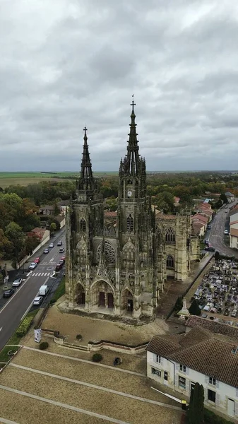 Drone Foto Onze Dame Basiliek Basiliek Notre Dame Epine Frankrijk — Stockfoto