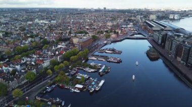 İnsansız hava aracı videosu Amsterdam Hollanda Avrupa