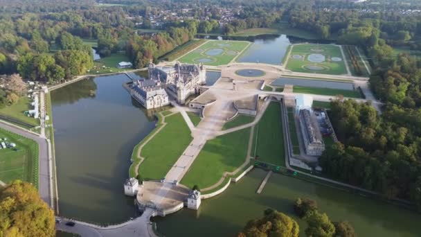 Drone Video Chantilly Castle Chateau Chantilly France Europe — Video Stock