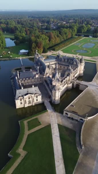 Drone Video Chantilly Castle Chateau Chantilly France Europe — Video Stock