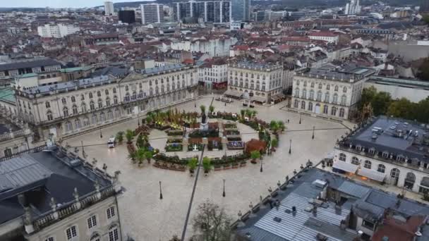 Drone Vídeo Praça Stanislas Place Stanislas Nancy França Europa — Vídeo de Stock