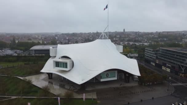 Drone Video Center Pompidou Centre Pompidou Metz Francie Evropa — Stock video