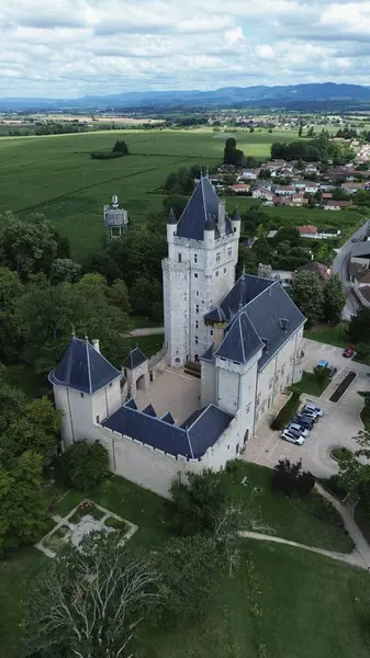İnsansız hava aracı fotoğrafı Chazey-sur-ain-France Europe