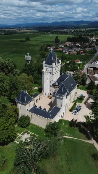 İnsansız hava aracı fotoğrafı Chazey-sur-ain-France Europe