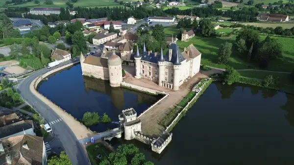 İnsansız hava aracı fotoğrafı La Clayton Kalesi Fransa Avrupa