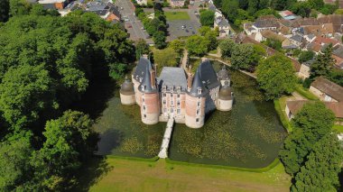 İnsansız hava aracı fotoğrafı Motte Kalesi Fransa Avrupa