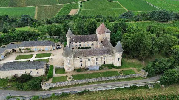 İnsansız hava aracı fotoğrafı Rully Şatosu Fransa Avrupa