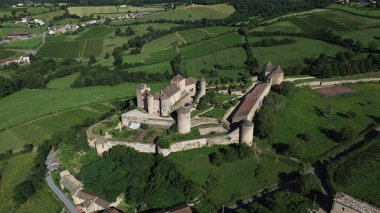 Drone foto berze-le-chatel kalesi Fransa Avrupa