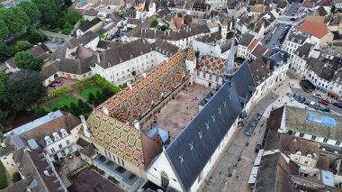 İnsansız hava aracı fotoğrafı Beaune Hospices France Europe