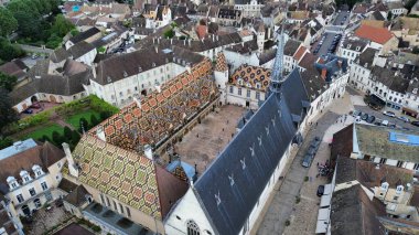 İnsansız hava aracı fotoğrafı Beaune Hospices France Europe