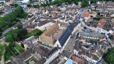 İnsansız hava aracı fotoğrafı Beaune Hospices France Europe