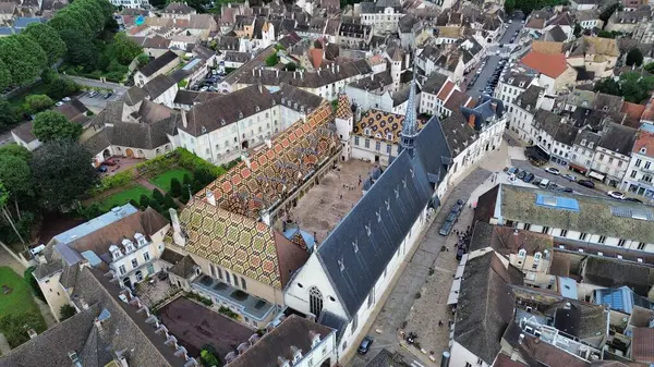 İnsansız hava aracı fotoğrafı Beaune Hospices France Europe