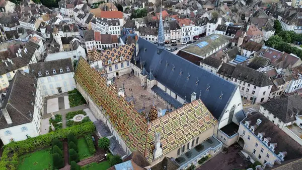 İnsansız hava aracı fotoğrafı Beaune Hospices France Europe