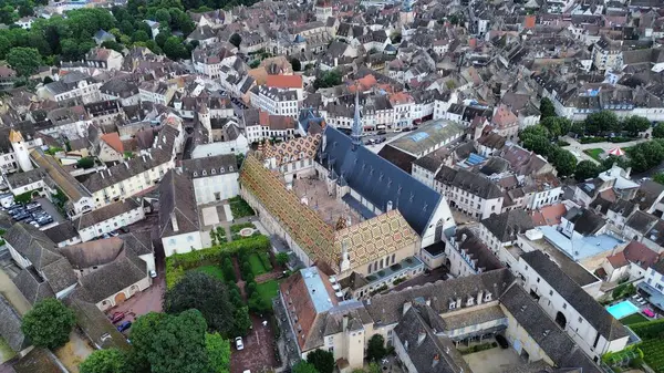 İnsansız hava aracı fotoğrafı Beaune Hospices France Europe