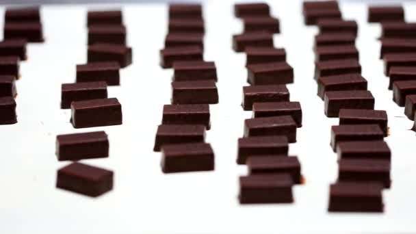 Production Chocolate Candy Sweets Conveyor Belt Factory — Vídeo de Stock