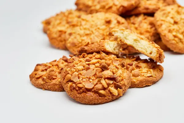 stock image Crunchy almond cookies, freshly baked and ready to satisfy your sweet cravings