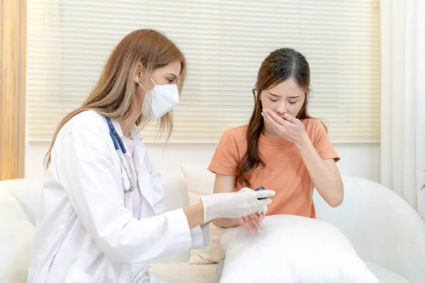 Doctor Suggest Take Care Woman Patient Girl Listening Doctor Medical — Stock Photo, Image