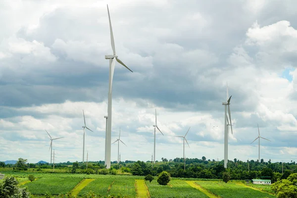 Geradores Turbinas Eólicas Produzem Energia Extricada Parques Eólicos Tecnologia Para — Fotografia de Stock