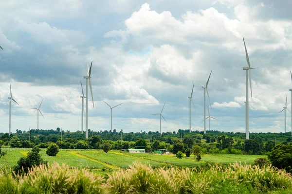 Geradores Turbinas Eólicas Produzem Energia Extricada Parques Eólicos Tecnologia Para — Fotografia de Stock
