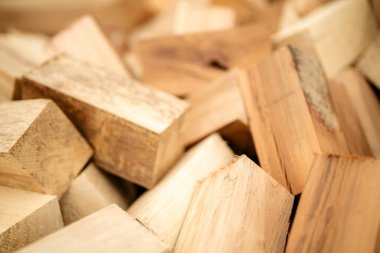 İşçi erkek ve kadın mühendisler depoda kereste odunlarını inceliyor. Akıllı endüstri çalışanı kavramı. Ahşap fabrikaları ağaç damak üretir..