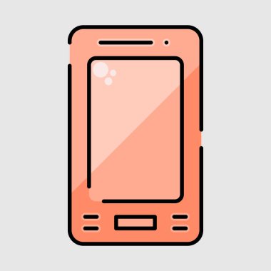 Siyah vuruş simgesi vektör görüntüsü ile kırmızı cep telefonu