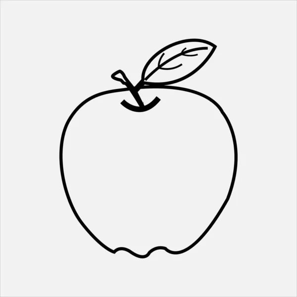 Apple Ligne Art Vecteur Image — Image vectorielle