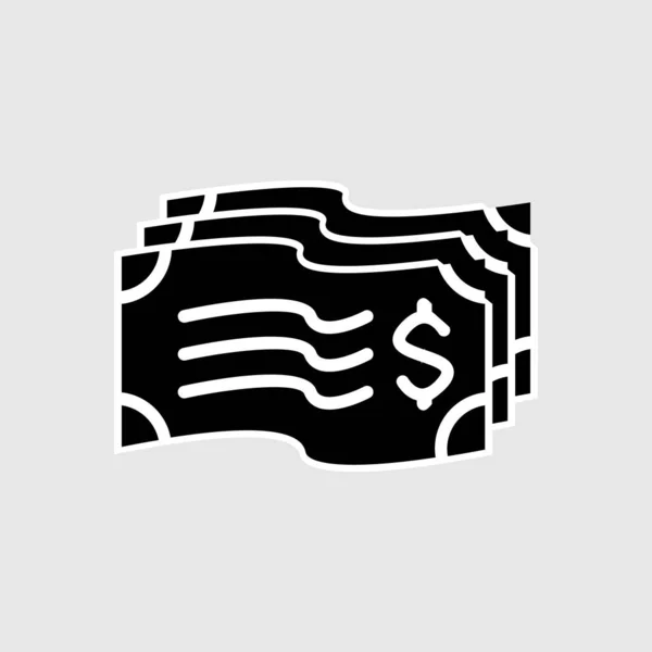 ドルのお金の束固体アイコンのベクトル画像 — ストックベクタ